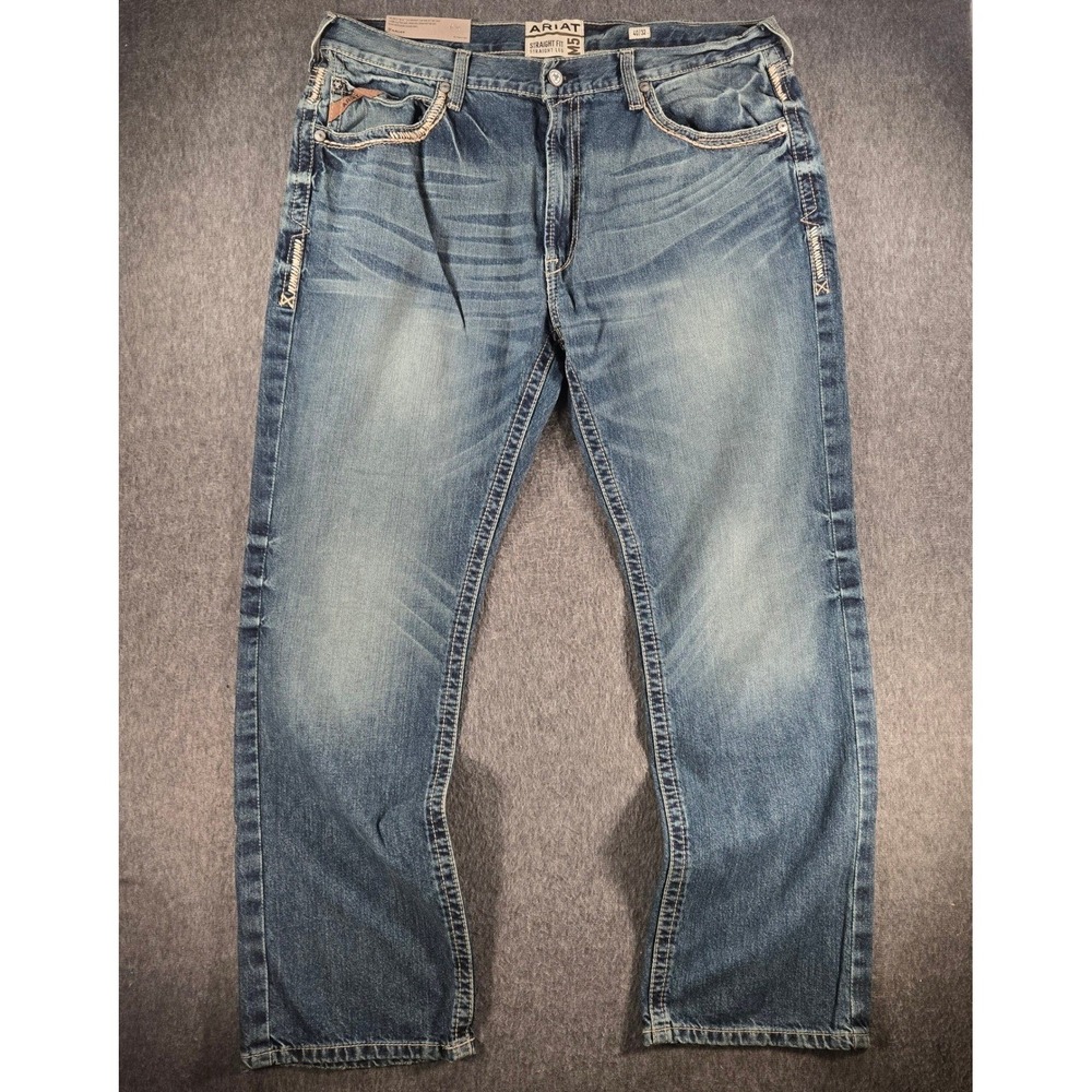 Ariat M5 Straight Leg Jeans Mens 40x32 Blue Denim Western Workwear NWT
